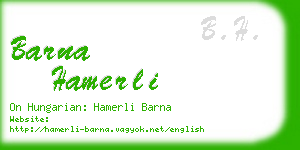 barna hamerli business card